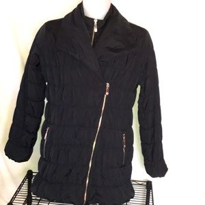 Dennis By Dennis Basso Black Puffer Faux Jacket Size Large